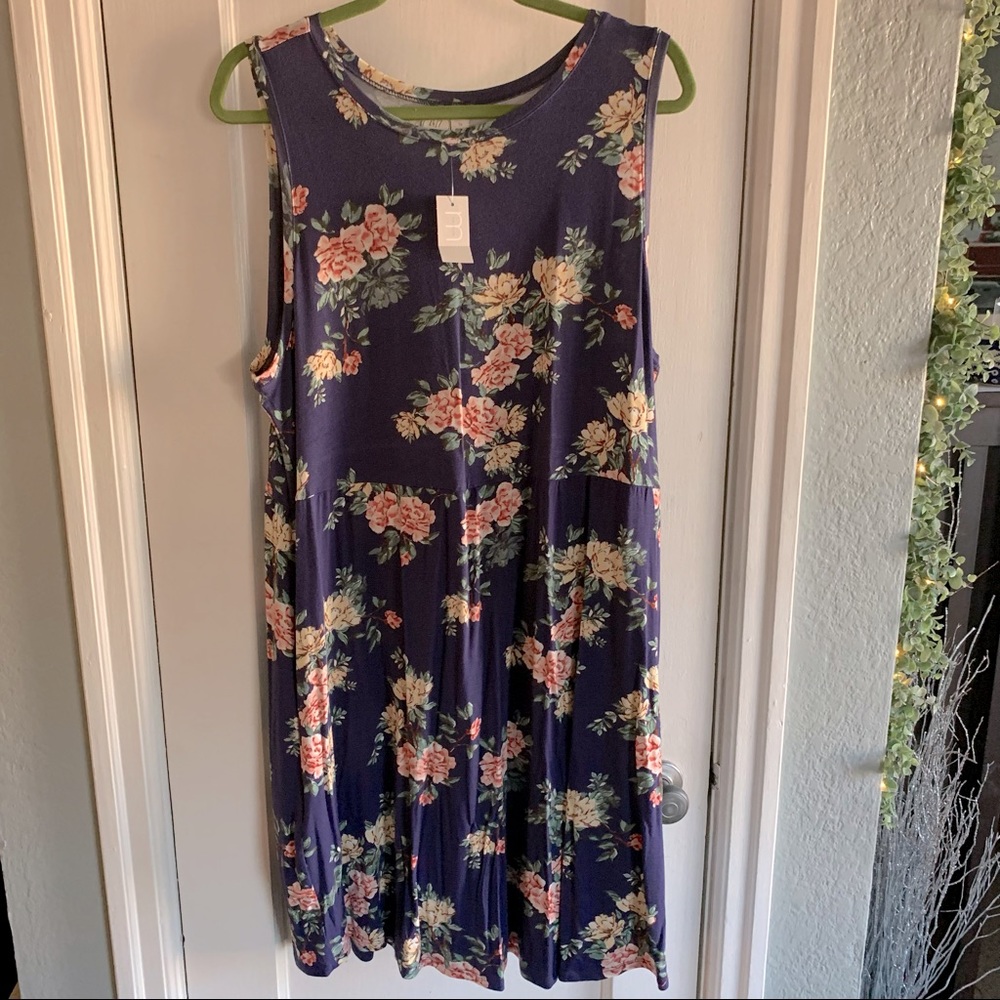 NWT Maurices 1x Floral Fit and Flare Dress w/ Pockets